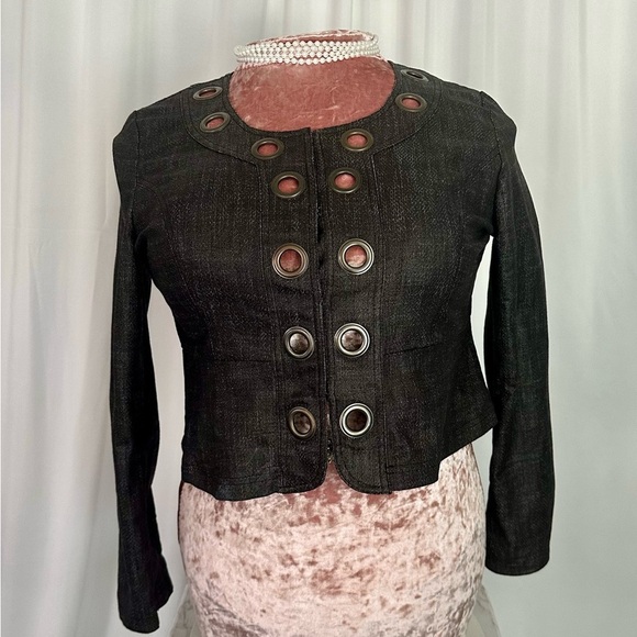 Cato Black Cropped Blazer with Ornate Buttons (743) - Picture 1 of 16
